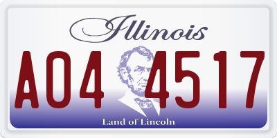 IL license plate A044517