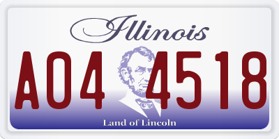 IL license plate A044518