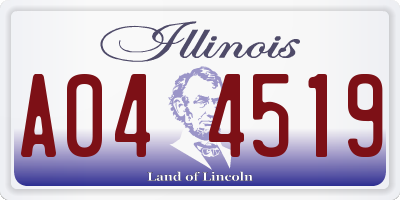 IL license plate A044519
