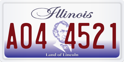 IL license plate A044521