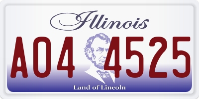 IL license plate A044525