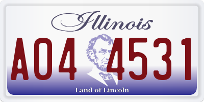 IL license plate A044531