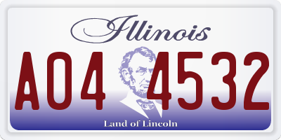 IL license plate A044532
