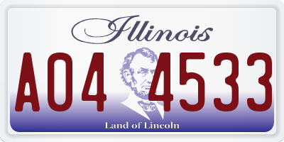 IL license plate A044533