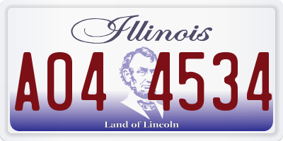 IL license plate A044534