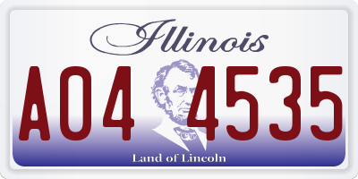 IL license plate A044535