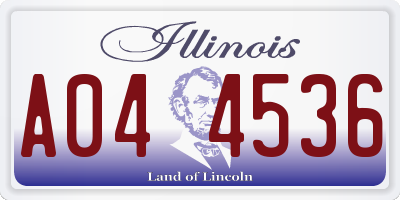 IL license plate A044536