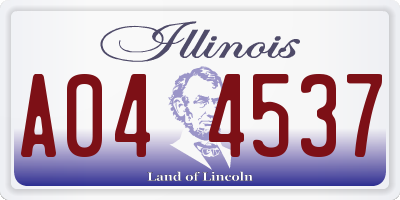 IL license plate A044537