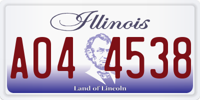 IL license plate A044538
