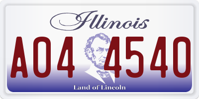 IL license plate A044540