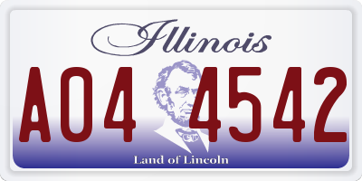 IL license plate A044542