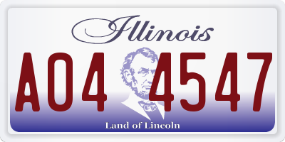 IL license plate A044547