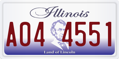 IL license plate A044551