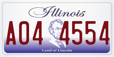 IL license plate A044554