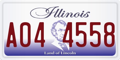 IL license plate A044558