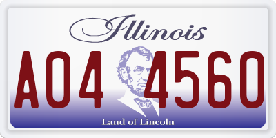 IL license plate A044560
