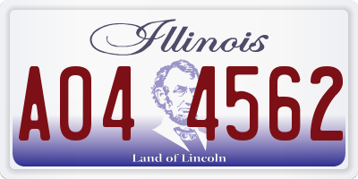IL license plate A044562