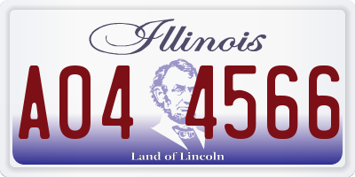 IL license plate A044566