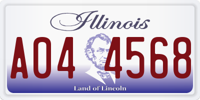 IL license plate A044568