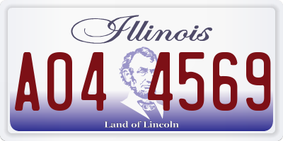 IL license plate A044569