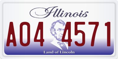 IL license plate A044571