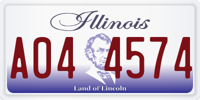 IL license plate A044574