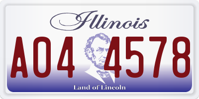 IL license plate A044578