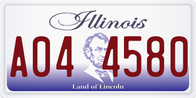 IL license plate A044580