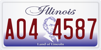 IL license plate A044587