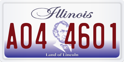 IL license plate A044601