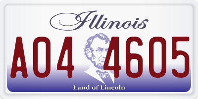 IL license plate A044605