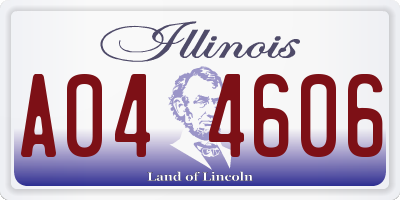 IL license plate A044606