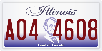 IL license plate A044608