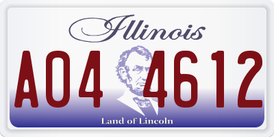 IL license plate A044612