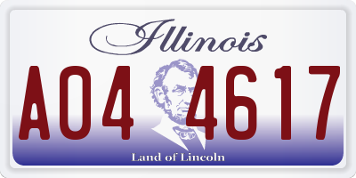 IL license plate A044617