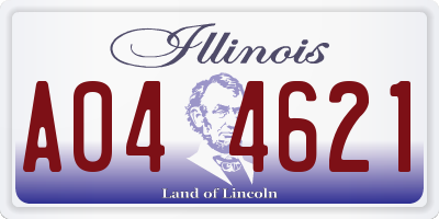 IL license plate A044621
