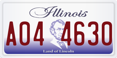 IL license plate A044630