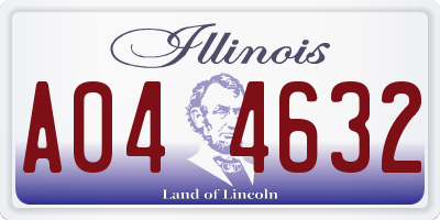 IL license plate A044632