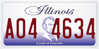 IL license plate A044634