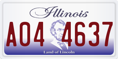 IL license plate A044637