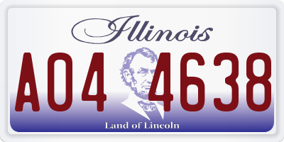 IL license plate A044638