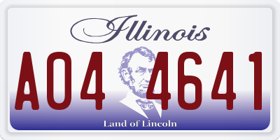 IL license plate A044641