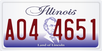 IL license plate A044651