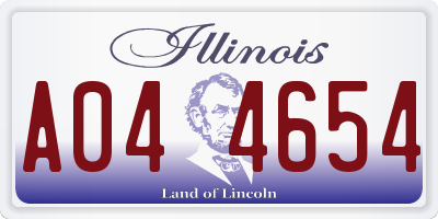 IL license plate A044654