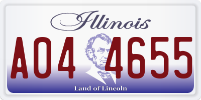 IL license plate A044655