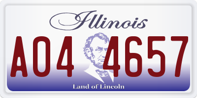 IL license plate A044657