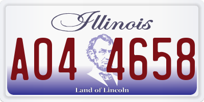 IL license plate A044658