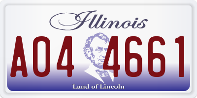 IL license plate A044661
