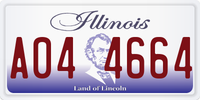 IL license plate A044664