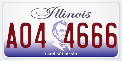 IL license plate A044666